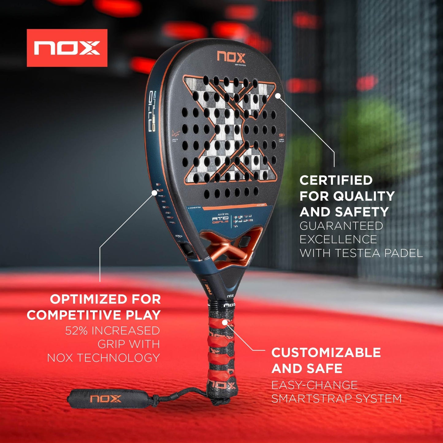 Padel Racket AT10 Genius Attack 18K by Agustin Tapia 2025 | Luxury Diamond Shape Pala Padel | Exclusive Spin & EOS Flap Technology | Aluminized Carbon w/MLD Black EVA Core | High Power Pala