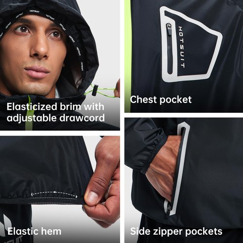 HOTSUIT Sauna Suit Workout Jacket - Men Boxing Anti Rip Sweat Suits Tops