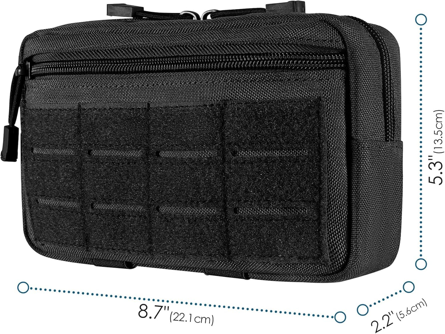 Skiennix Tactical Molle Admin Pouch - Multi-Purpose Tool Bag with US Flag Patch & Keychain