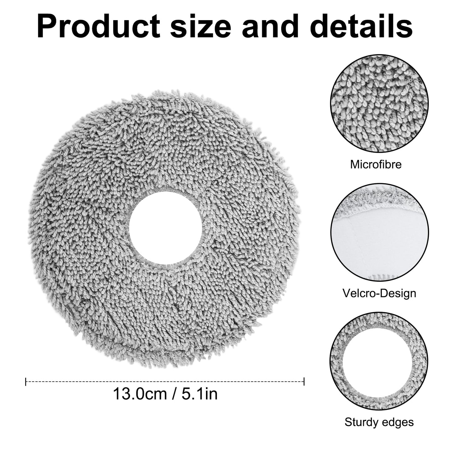 Fixbetter 4 Pcs Replacement Mop Pads for iRobot Roomba Plus 405 Combo Robot/505 Combo Robot, for Dreame X40 Ultra Complete/L10s Pro Ultra Heat/X40 Master/L40 Ultra/L10s Ultra Gen 2 Robot Vacuum