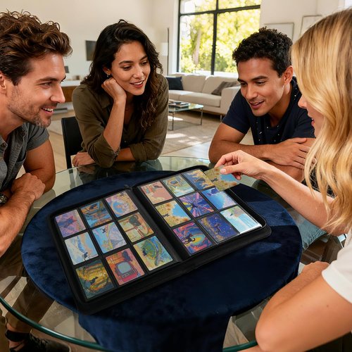 Card Binder 9 Pocket - Premium Durable Album for 360 TCG, MTG & Sports Cards | Black Zipper Design