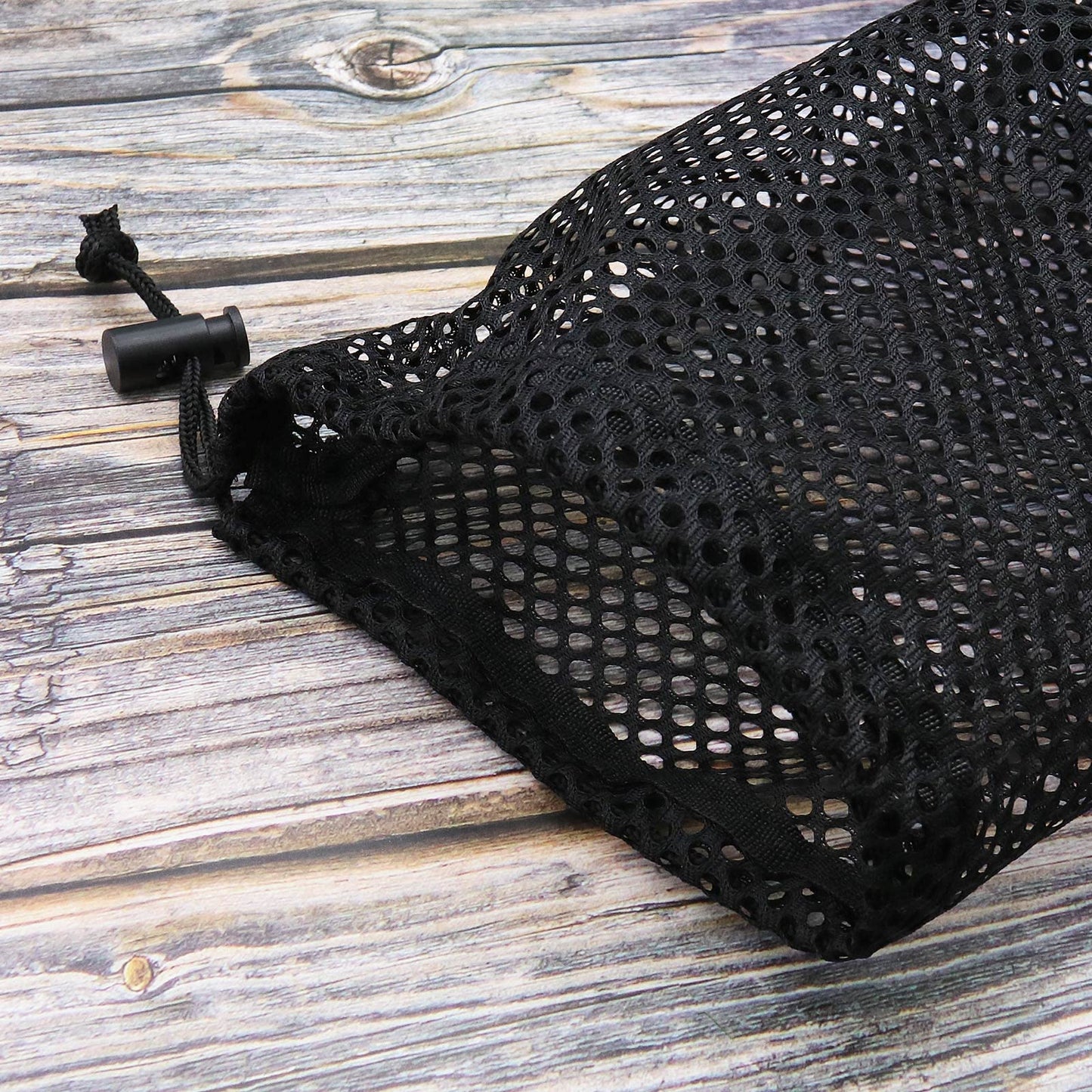 SING F LTD 2PCS Golf Ball Storage Bag - Nylon Mesh Pouch for 48-56 Balls - Drawstring Closure - Black