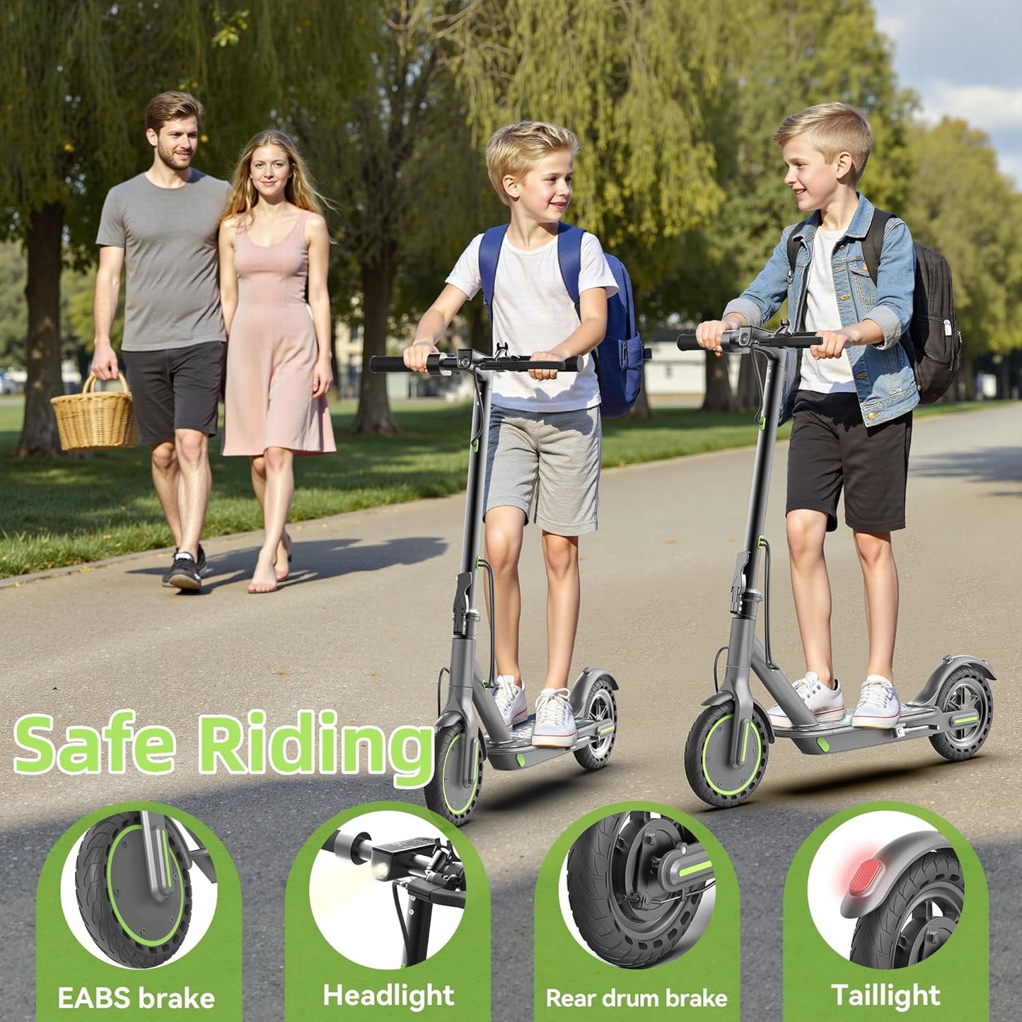 Roinside Electric Scooter - High-Performance Commuting Scooter with Solid Tires & Long Range Options