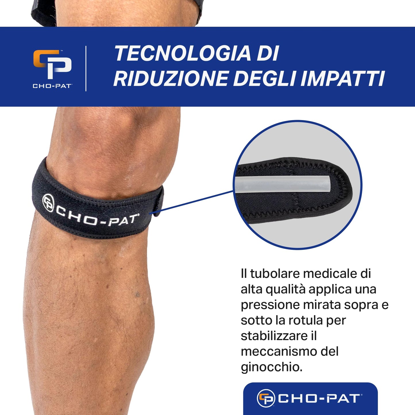 Cho-Pat Patella Knee Strap, Fully Adjustable Support for Runner’s Knee, Chondromalacia, and Knee Pain, OSFM