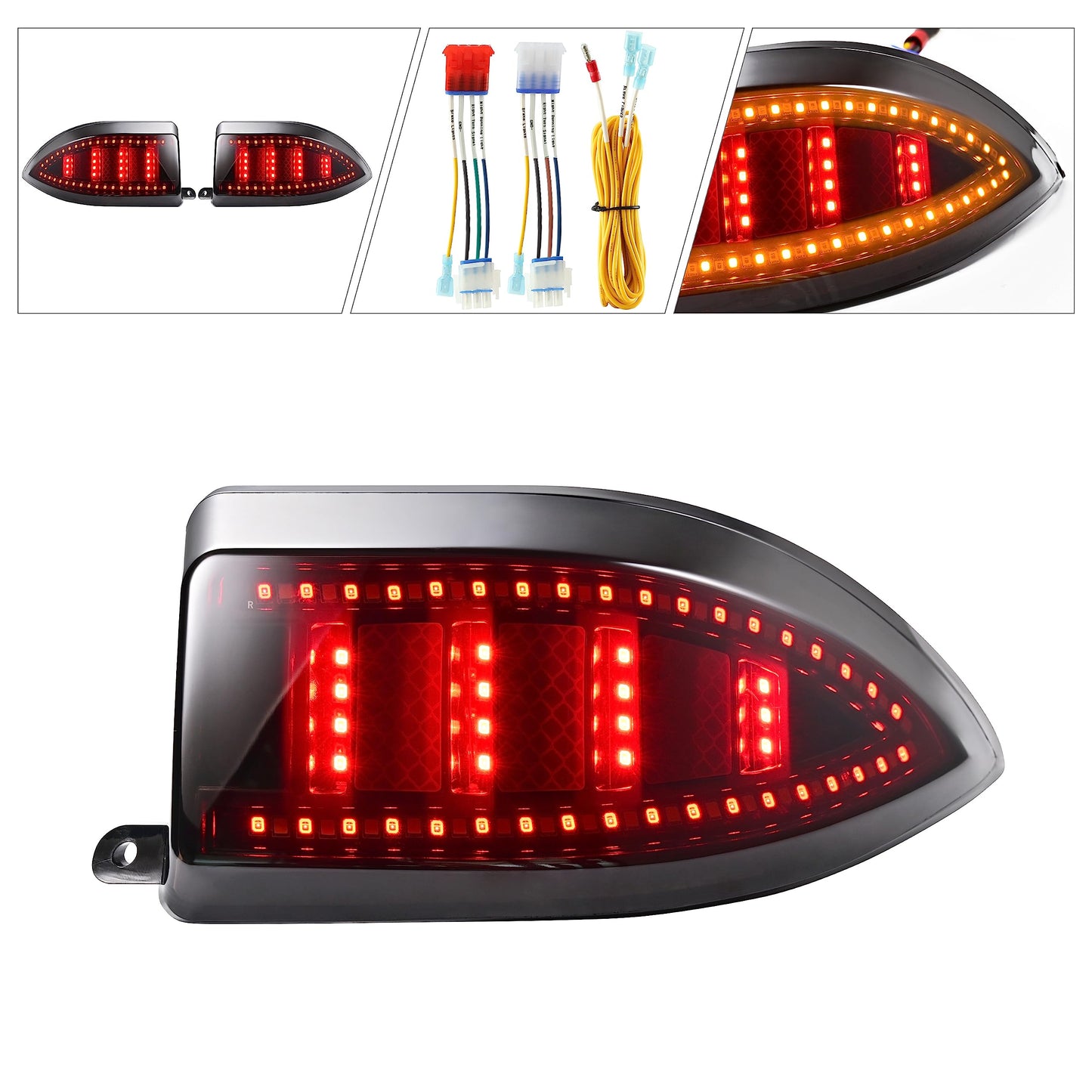 NOKINS Golf Cart LED Tail Lights for Club Car Tempo/Precedent, Deluxe Brake Light,12 Volt Universal Replacement Accessories Gas & Electric Models