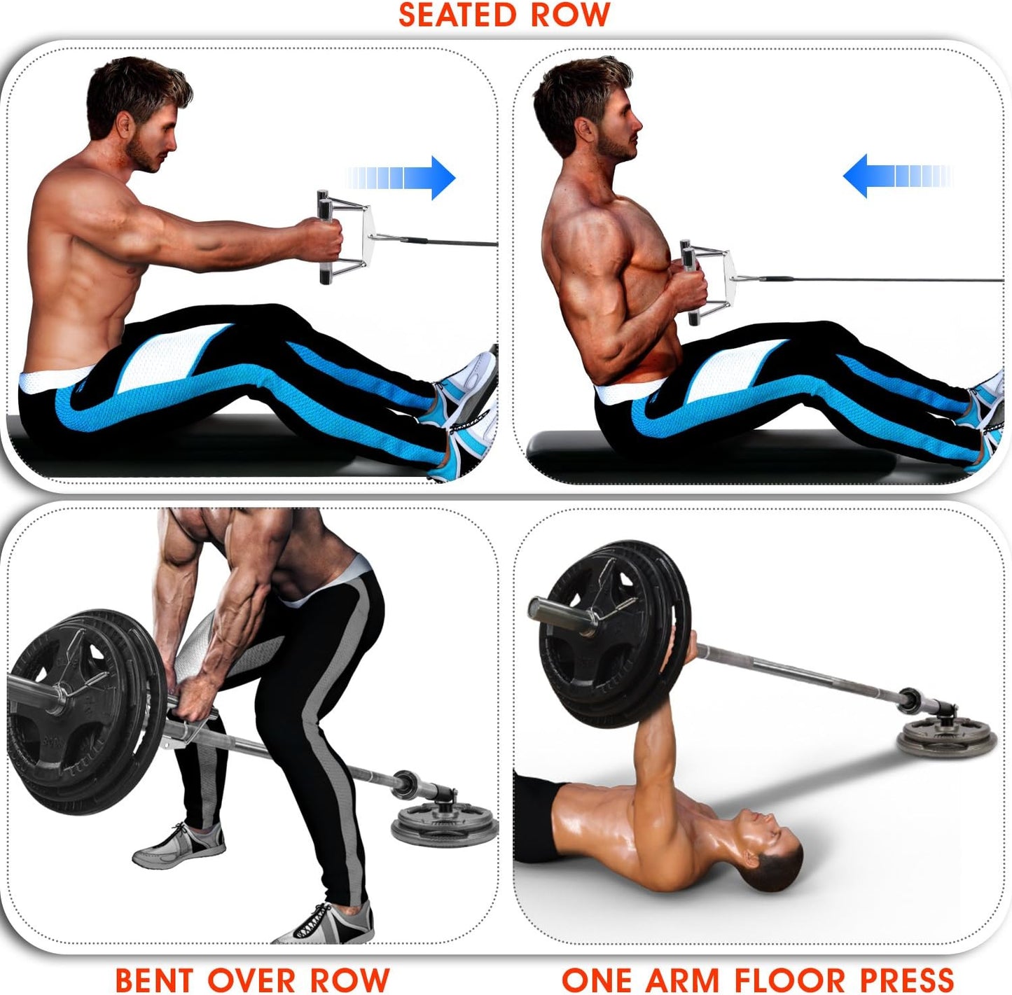 Yes4All T-Bar Row Landmine Attachment - Fits 1" & 2" Olympic Bars - Full 360° Swivel, Easy Installation