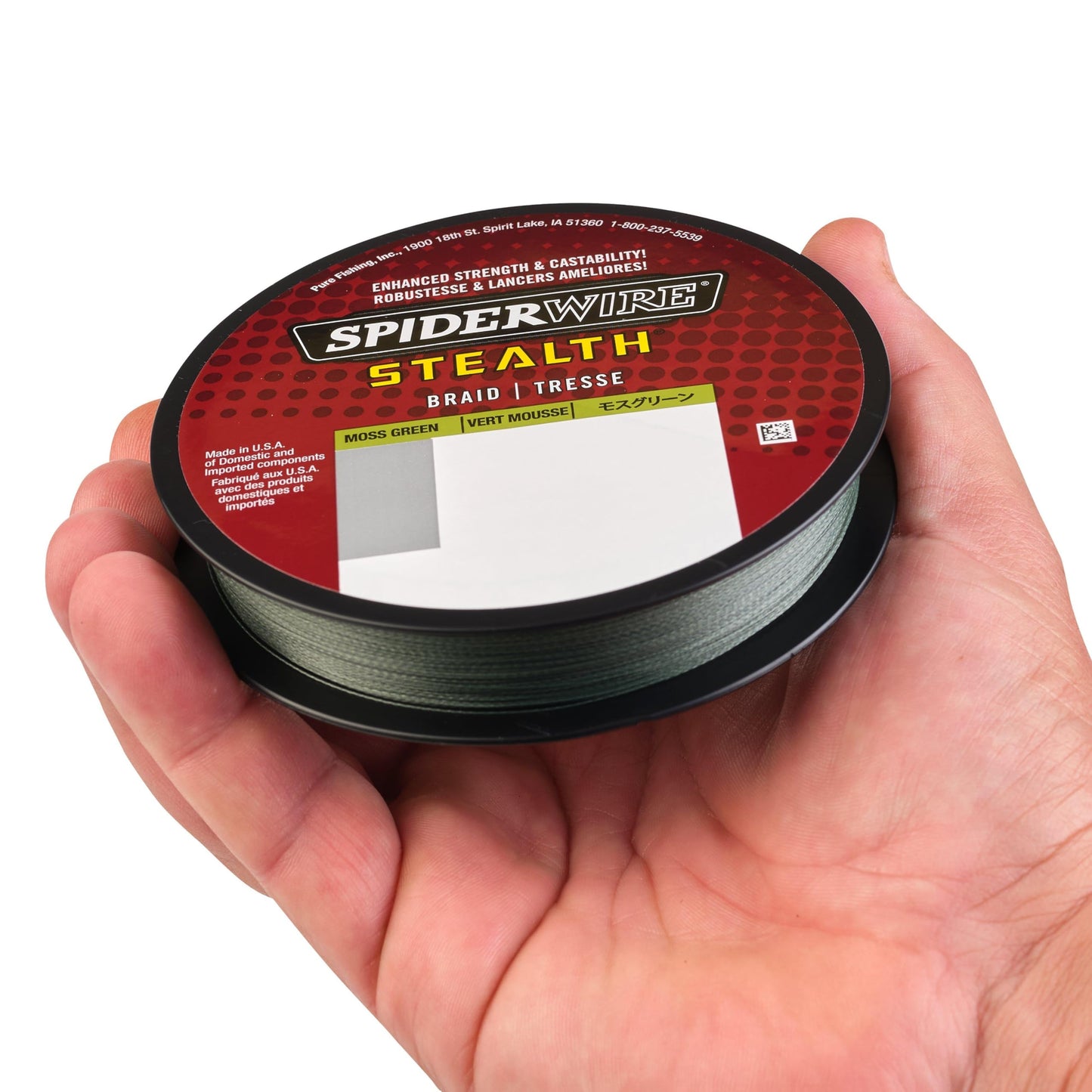 SpiderWire Stealth® Superline, Moss Green, 65lb | 29.4kg, 300yd | 274m Braided Fishing Line, Suitable for Freshwater and Saltwater Environments