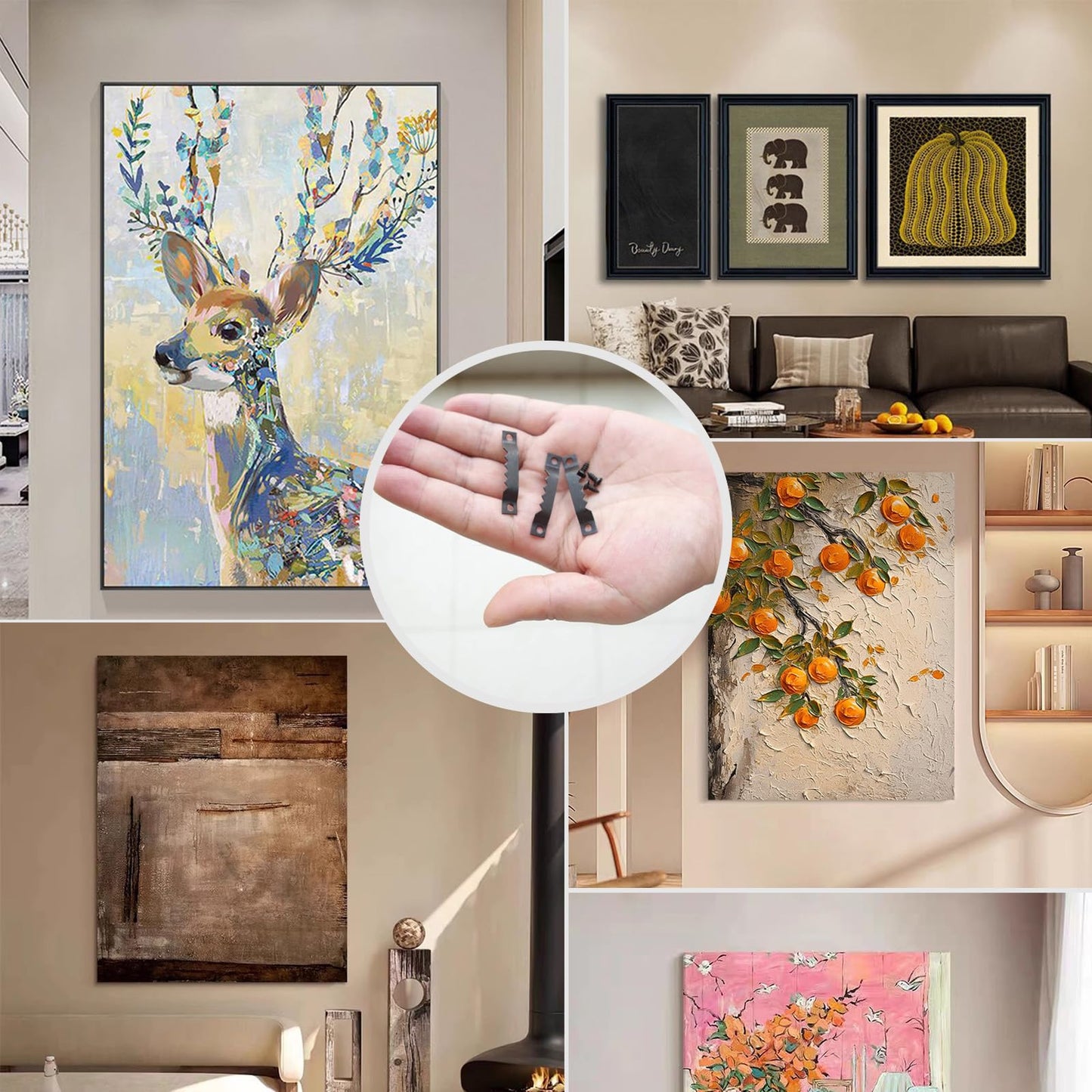 251 Pcs Picture Hanging Kit Heavy Duty Picture Hangers with Screws Black Picture Frame Mounting Hardware Picture Frame Hanging Kit Picture Hanging Hardware Tool for Frame Hanging