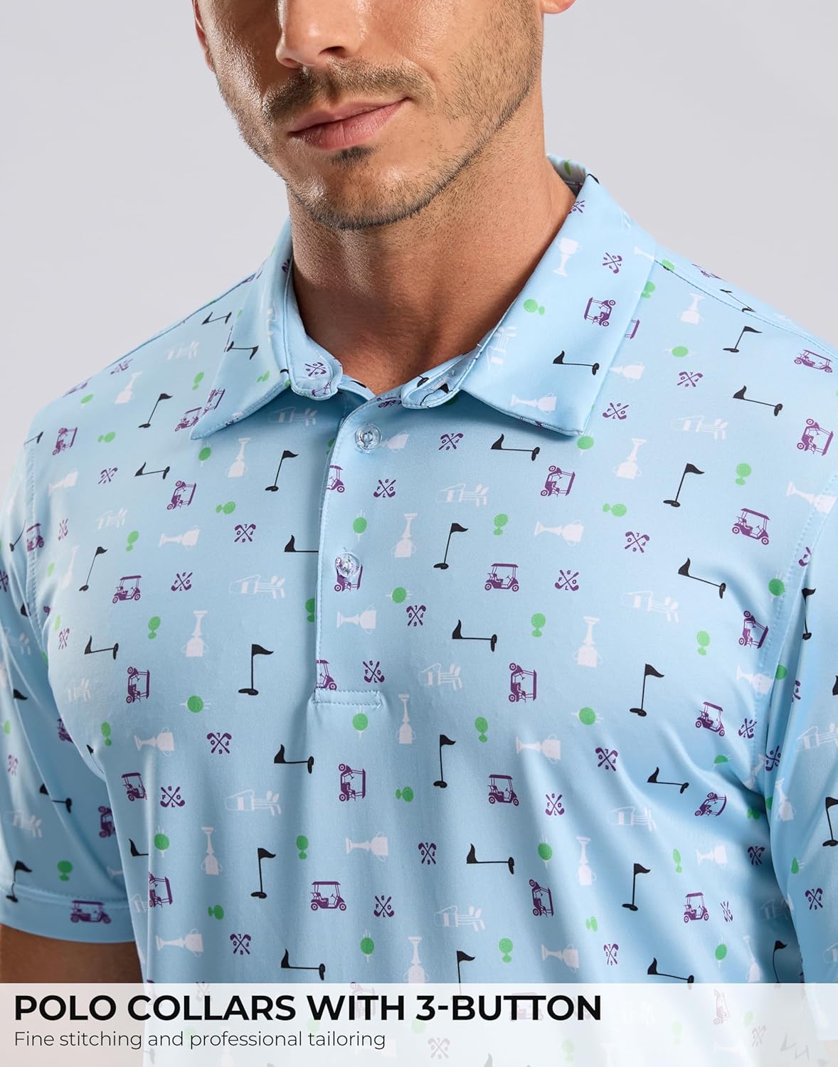 Skiennix Men's Golf Shirt - Short Sleeve Dry Fit Polo | Moisture-Wicking Casual Lightweight Design