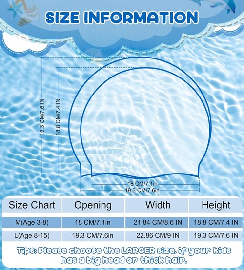 Aegend Kids Swim Cap - Waterproof Durable Silicone for Ages 3-15 | Comfortable Fit for Long or Short Hair