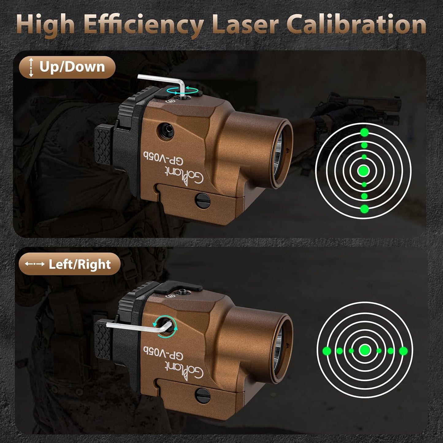 Skiennix 1500 Lumens Tactical Pistol Flashlight - Compact Aircraft-Grade Aluminum with Green Laser Light Combo
