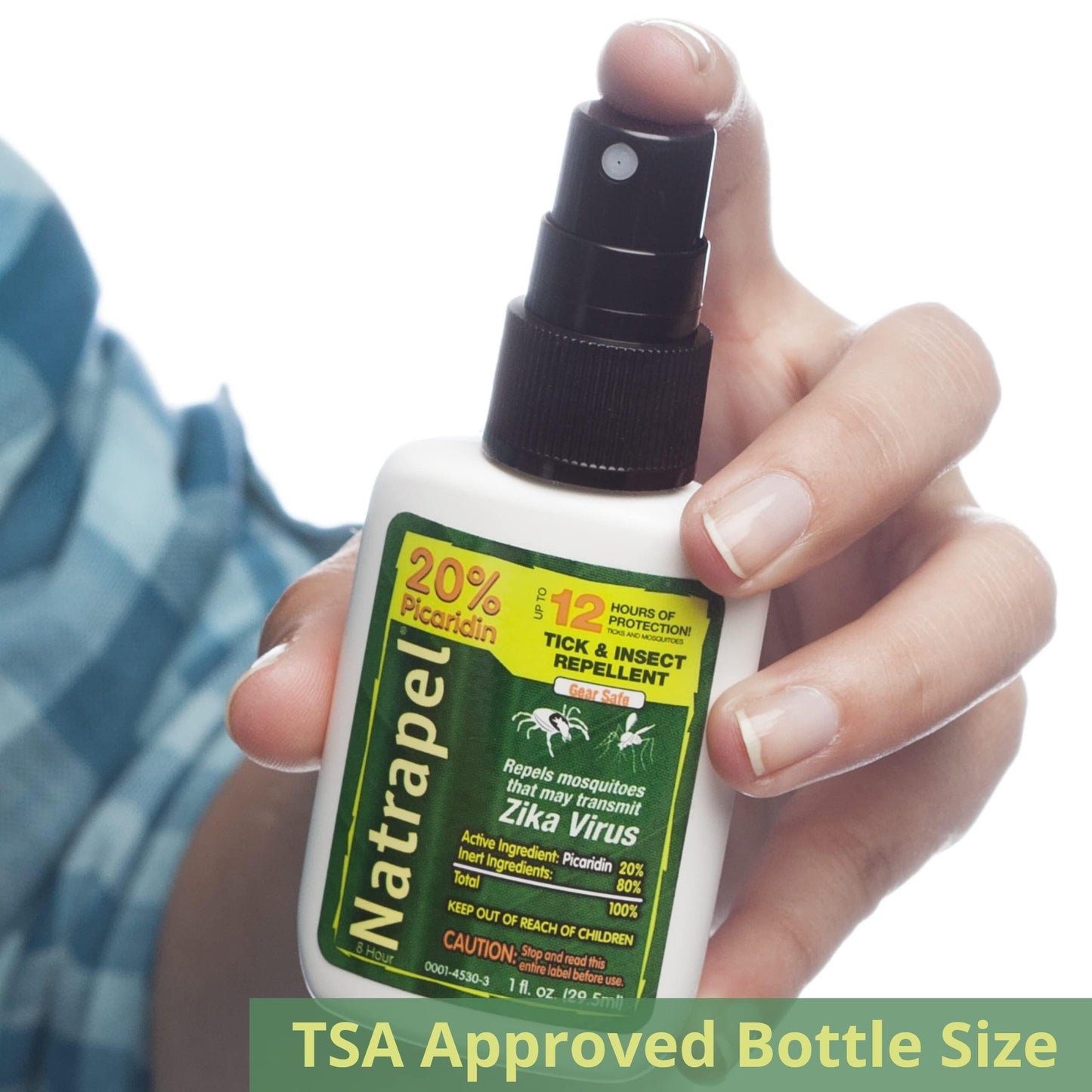 Natrapel Tick & Insect Repellent Pump - Bug Spray with 20% Picaridin - Family Protection Against Mosquitoes, Ticks & More - Up to 12 Hours of Protection - 1 oz (4 Pack)