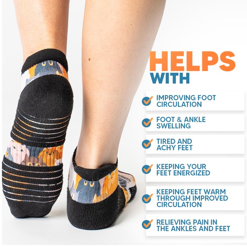 Viasox Ankle Compression Socks for Women & Men, 14 mmHg Support Improves Circulation, Extra Cushioned (US, Alpha, Large, Regular, Regular, White)