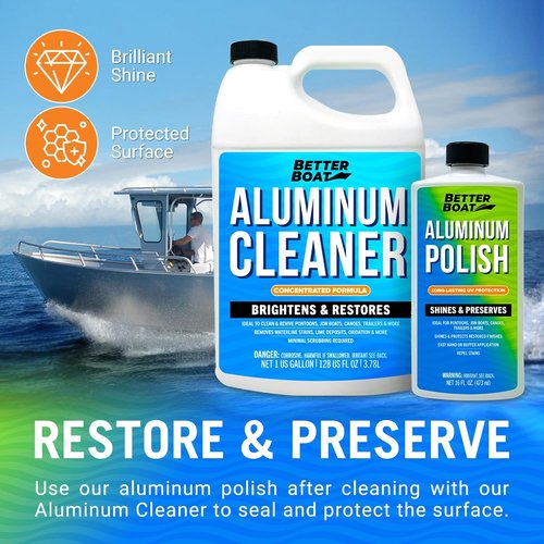 Marine Aluminum Polish - Restore & Brighten Your Boat, Pontoon, or Canoe | Metal Protectant Treatment