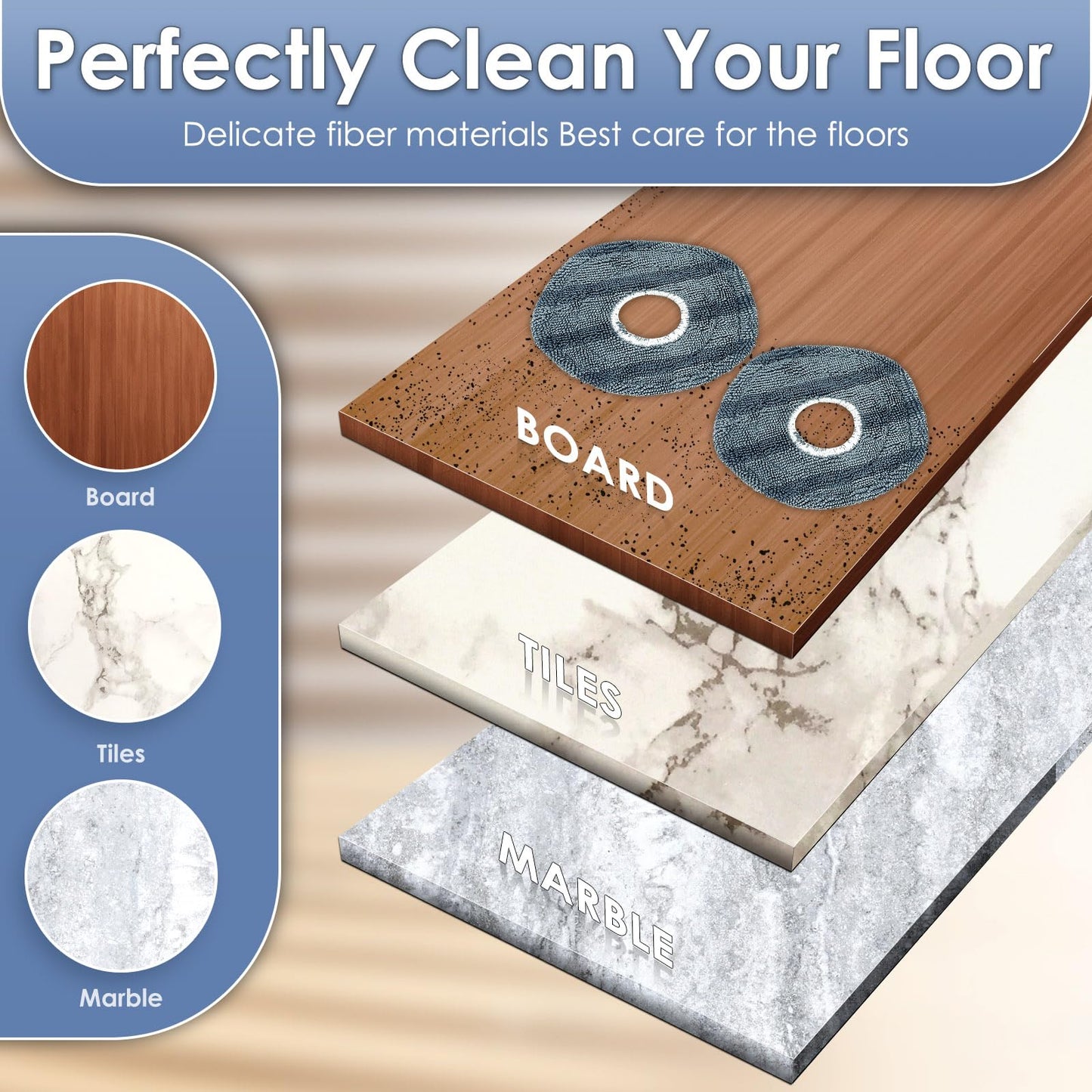 (4 Pieces) Washable Reusable Mopping Pads for Eufy X10 Pro Omni, Strong Stain Removing Wipes Cloth Pads Premium Microfiber