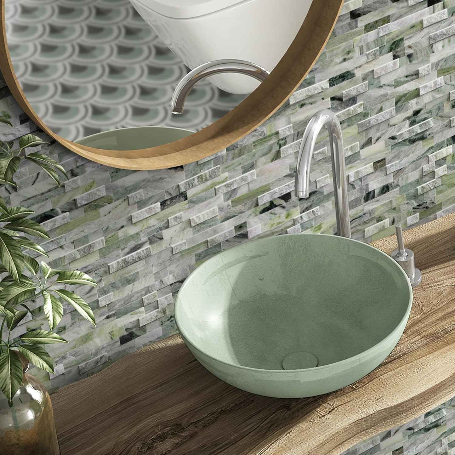 Peel and Stick 3D Stone Mosaic Tiles - 12x11" Self-Adhesive Backsplash for Kitchen & Bathroom - 5 Sheets, Mixed Tan