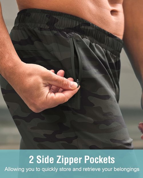 G Gradual Men's Athletic Running Shorts - Quick Dry with Zipper Pockets | 7"/5"/9" Sizes for Gym & Hiking