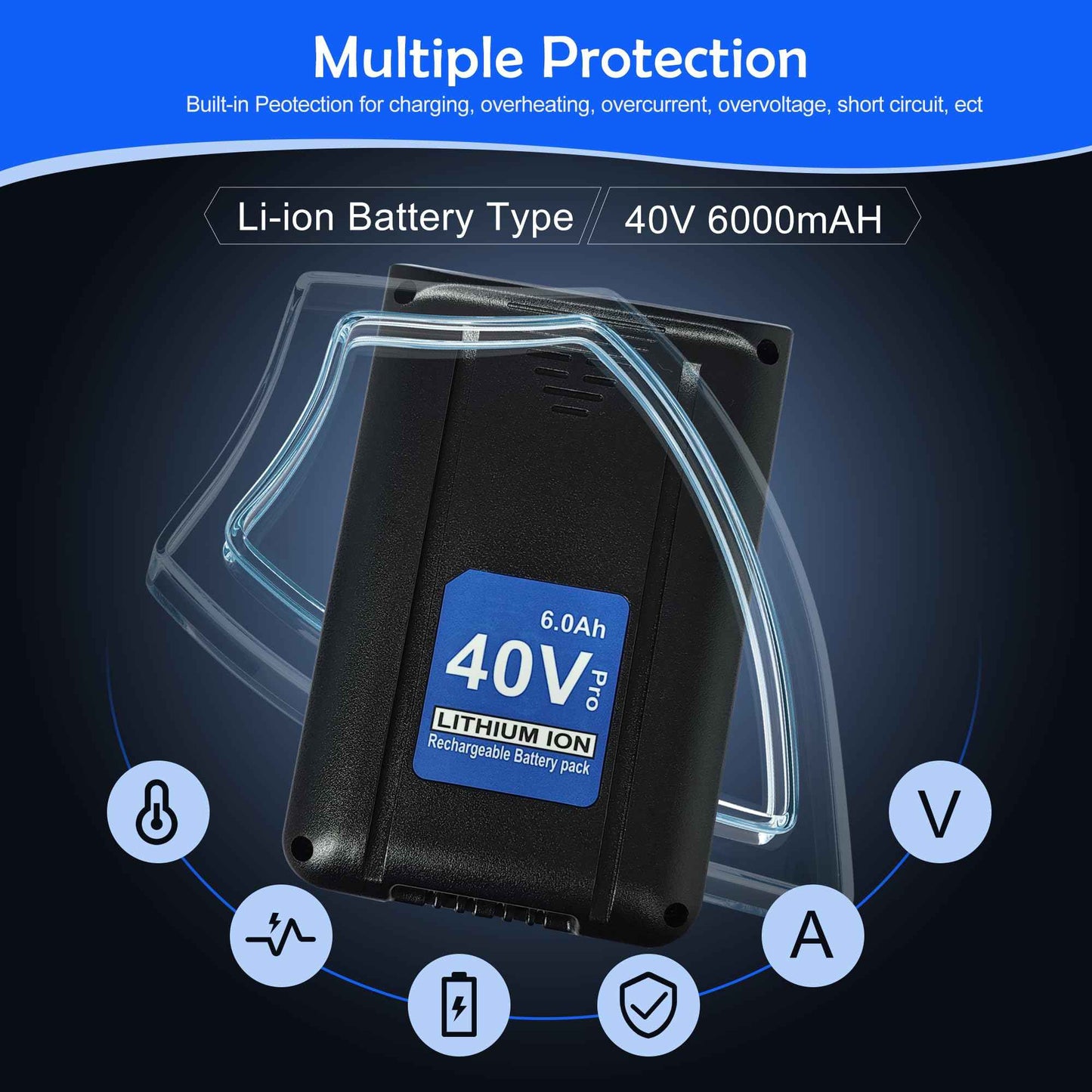 40V 6.0Ah Lithium Battery Replacement for Kobalt 40 Volt Max Batteries KB440-03 KB540C-06 KB540-06 KB2540C-06 KB640-03 KB240-06 KB640-06 KB245-06 ‎KRC40-06 KB440C-06 KRC60, for Cordless Power Tools