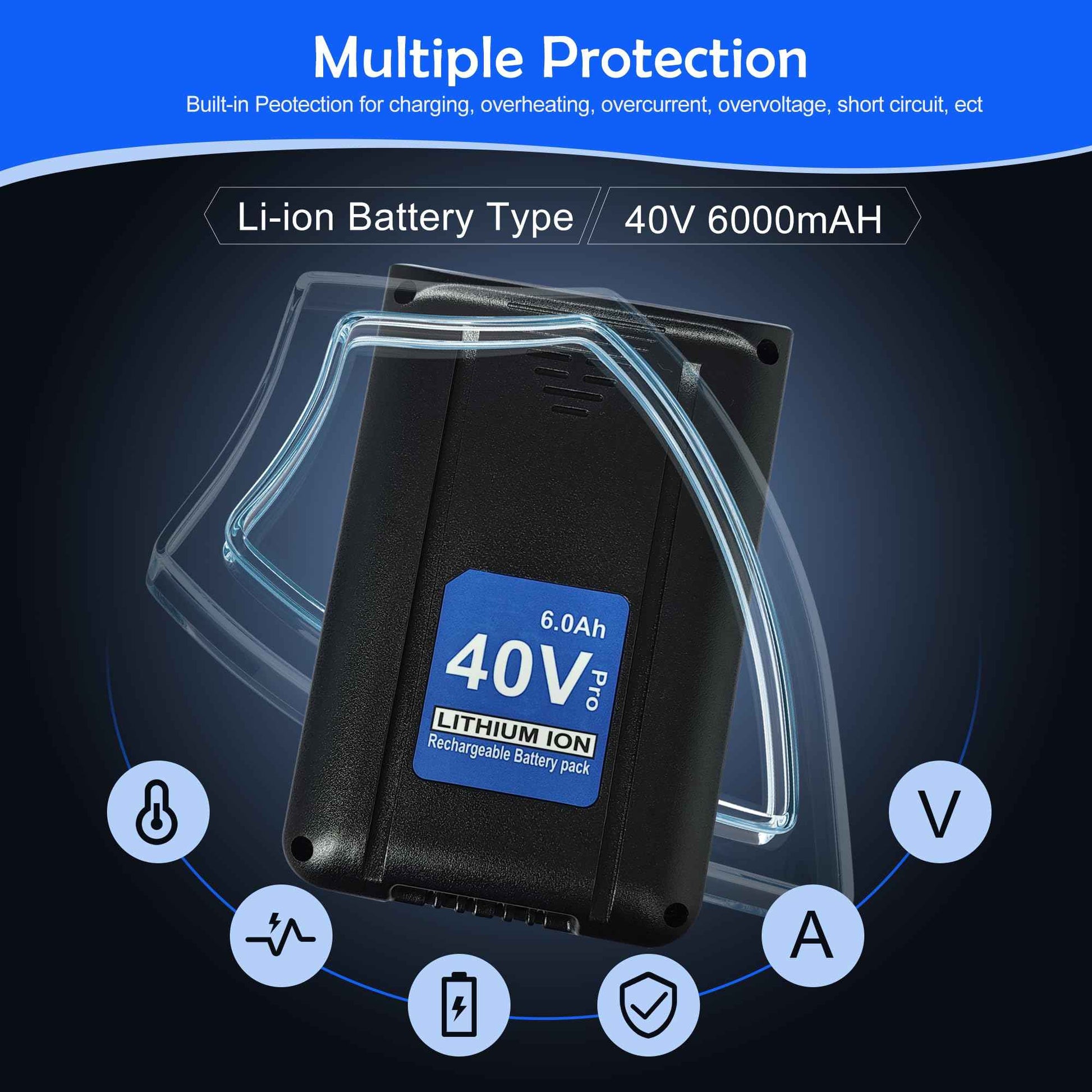 40V 6.0Ah Lithium Battery Replacement for Kobalt 40 Volt Max Batteries KB440-03 KB540C-06 KB540-06 KB2540C-06 KB640-03 KB240-06 KB640-06 KB245-06 ‎KRC40-06 KB440C-06 KRC60, for Cordless Power Tools