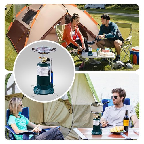 Sanauvulcan Propane Camping Stove With High Power Burner, Single Burner Bottle Top Propane Stove Adjustable Flame for Backpacking,Hiking,Camping,Tank Top Stove With USB Cable (Fuel not included)