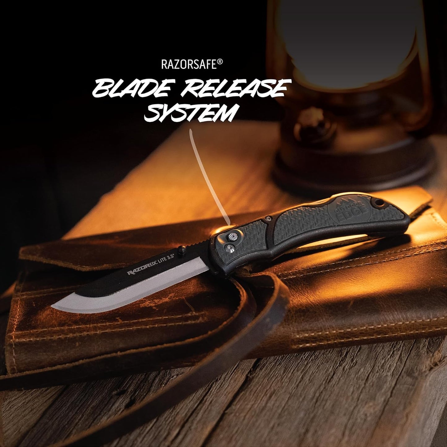 RazorLite EDC Pocket Knife 3.5” - Obsidian Black, Replaceable Blades & Clip for Camping, Hunting, Survival
