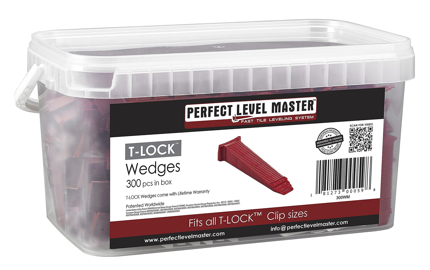 Perfect Level Master 300pcs T-Lock Tile Leveling System Wedges Kit