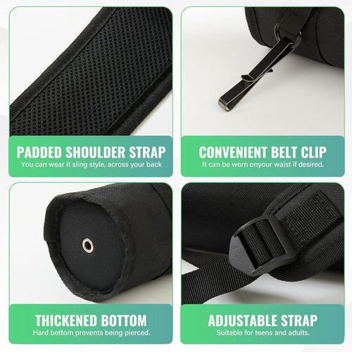 Archery Quiver - Adjustable Back & Hip Arrow Holder for Compound & Recurve Bows - Lightweight Foldable Bag with Shoulder Strap for All Ages