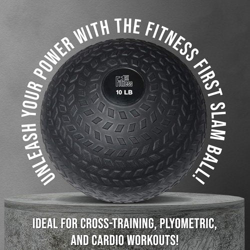 Fitness First Slam Ball - Easy-to-Grip Sand-Filled Medicine Ball for Weight Training | Available in Multiple Weights
