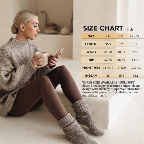 FULLSOFT Fleece Lined Leggings Women High Waisted Tummy Control Workout Winter Thermal Warm Soft Yoga Pants(Black,2X-Large-3X-Large)