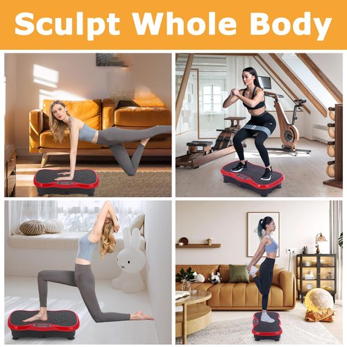 Vibration Plate Exercise Machine, Vibrating Plate Fitness Platform with Remote Control – Portable Vibration Plates for Lymphatic Drainage, Weight Loss, Toning, Recovery & Home Workouts