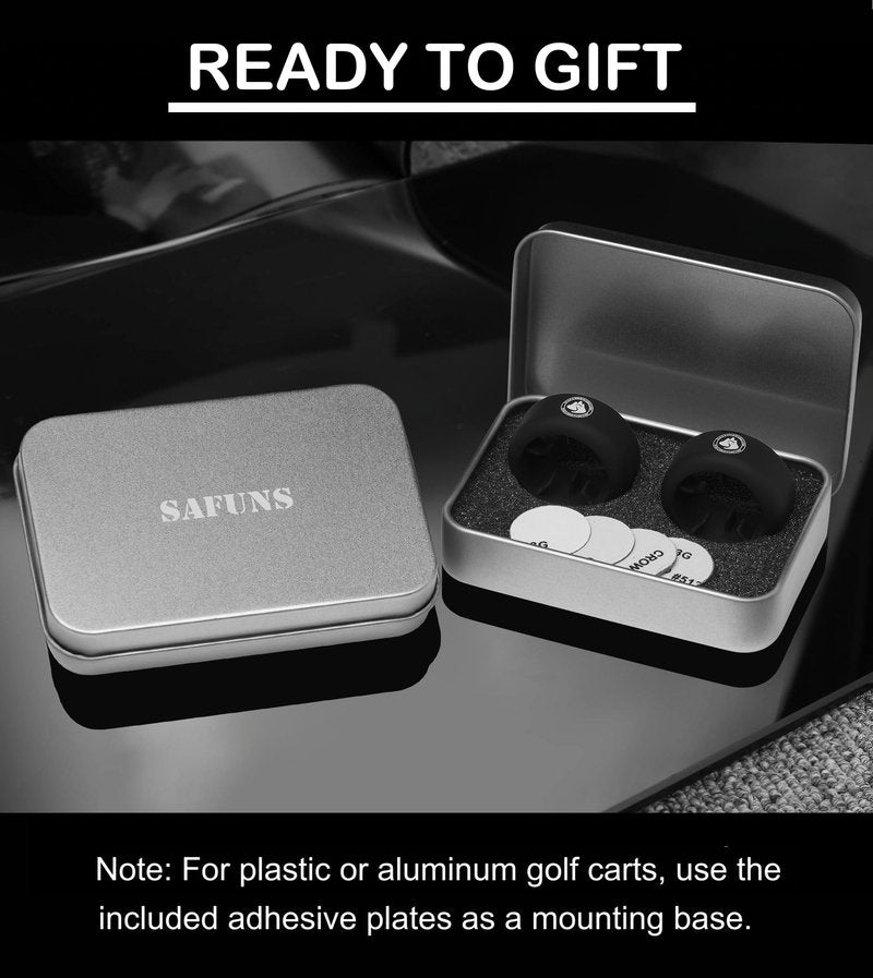 Safuns Magnetic Holder for Golf Cart – Ultra Strong Magnet & Secure Clip, Fits 42–54 Ring Gauge – Portable Holder for Golfing, Fishing, Grilling & Outdoor Use (2-Pack)