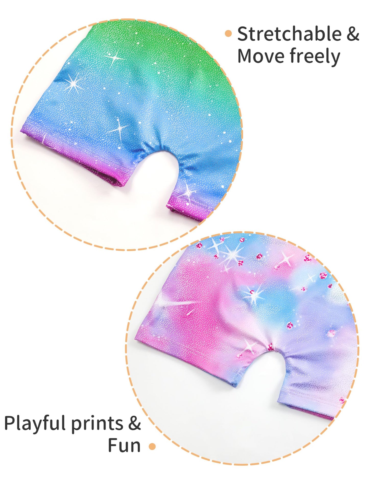 Nokecina Leotard for Girls Gymnastics Size 2t 3t Pink Stars Tumbling Bodysuits Rainbow Stripes Biketard 2 Pack Sparkly Unitards