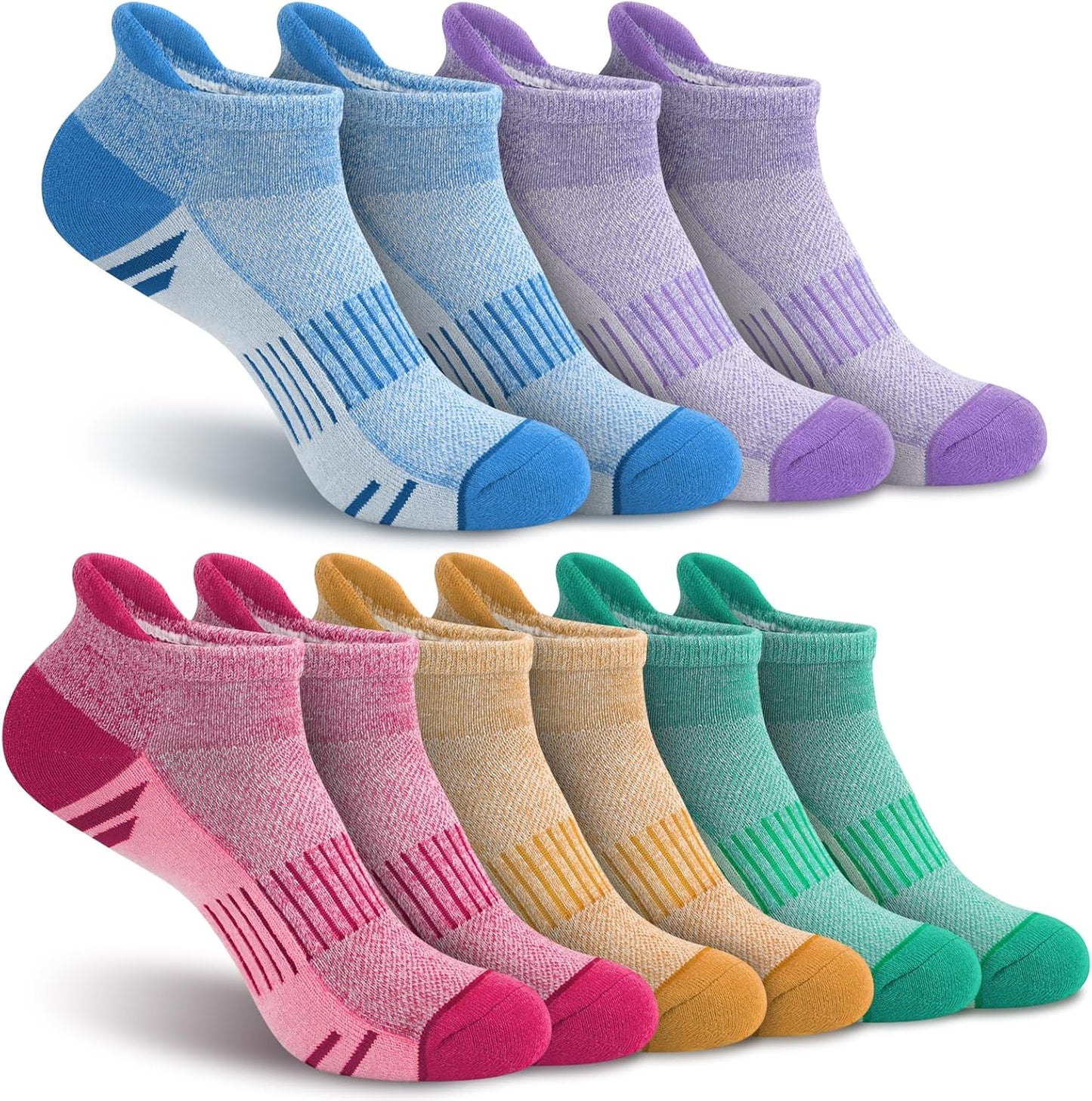 YSense Ankle Socks - Thick Cushioned Athletic Cotton Socks for Men & Women | Moisture-Wicking, Low Cut