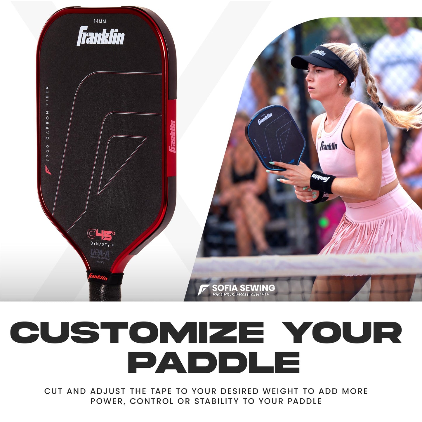 Franklin Sports Weight Tape for Pickleball Paddles - Lead-Free Weighted Adhesive Tape - Customize Pickleball Paddle Weight - 1 Roll Included - 60" x 0.5" Inches