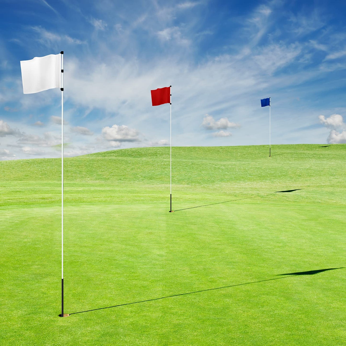 Nuenen 6 Pieces Large Golf Flags with Tube Inserted 20 x 13 Inch 420D Nylon Golf Pin Flags Waterproof Putting Green Pin for Backyard Practice Courses Country Club Garden(Multicolor)