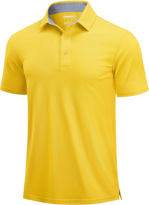 Cotrasen Men's Polo Shirt - Short Sleeve Cotton Pique with 3 Buttons | Classic Fit Golf Tee