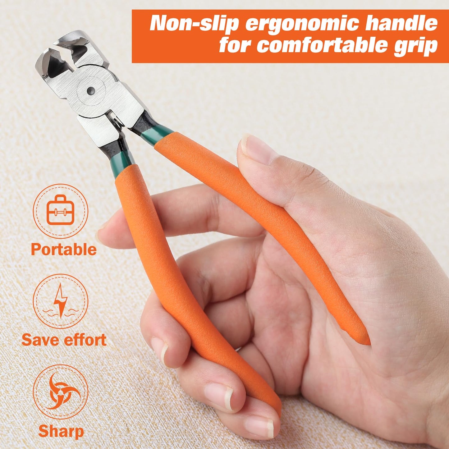 LEONTOOL Diagonal Pliers for Flush Cut Plastics, 90 Angled Wire Cutters for Crafting, Wire Side Cutters Clippers, Flush Cutter Wire Snips Flush Cut Plier for Jewelry Making, Electronic, Model, Floral