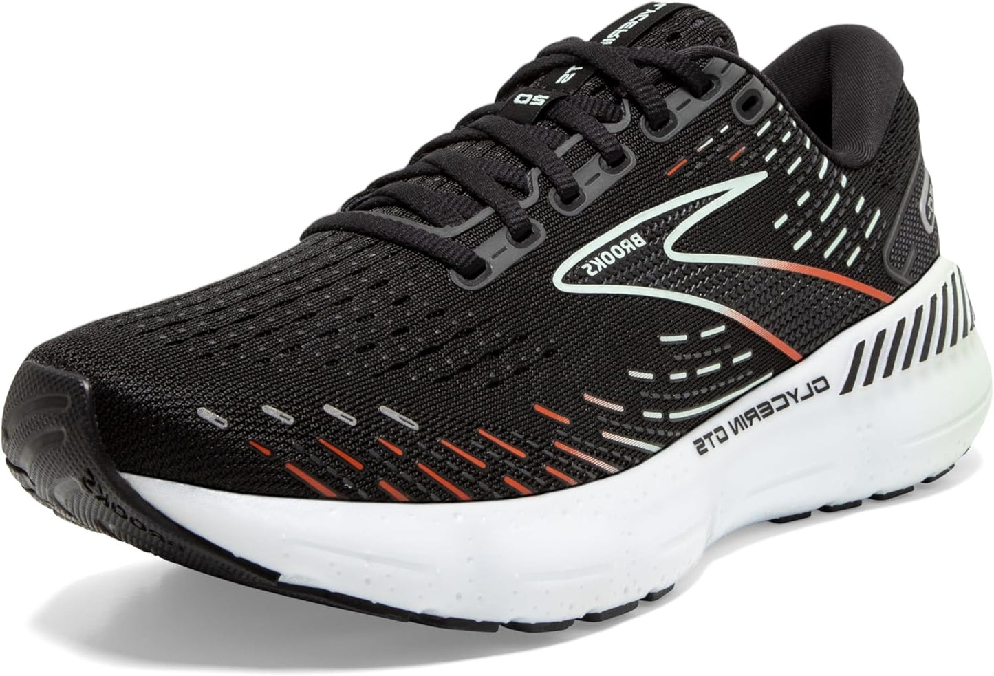 Brooks Women's Glycerin GTS 20 Supportive Running Shoe - Black/Red/Opal - Size 5 Medium
