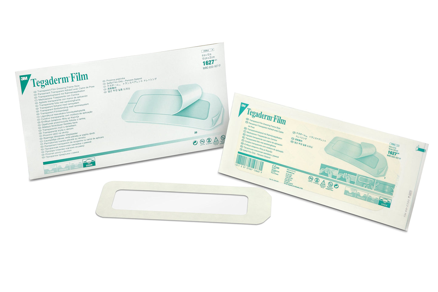 3M™ Tegaderm™ Transparent Film Dressing Frame Style, 1627, 4 in x 10 in (10 cm x 25 cm), 20/ct 4ct/Case