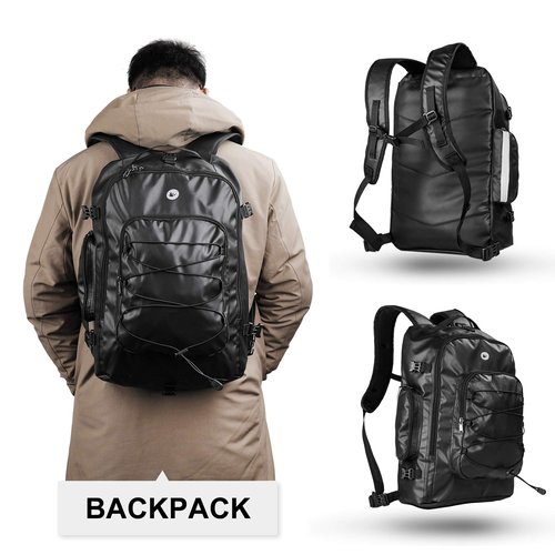 HUNTVP Bike Bag Bike Pannier Bag 3 in 1 Rack Saddle Bag Backpack Rear Seat Bag Shoulder Bag Laptop Pannier Cargo Rack Bicycle Bag with Rain Cover (Black)