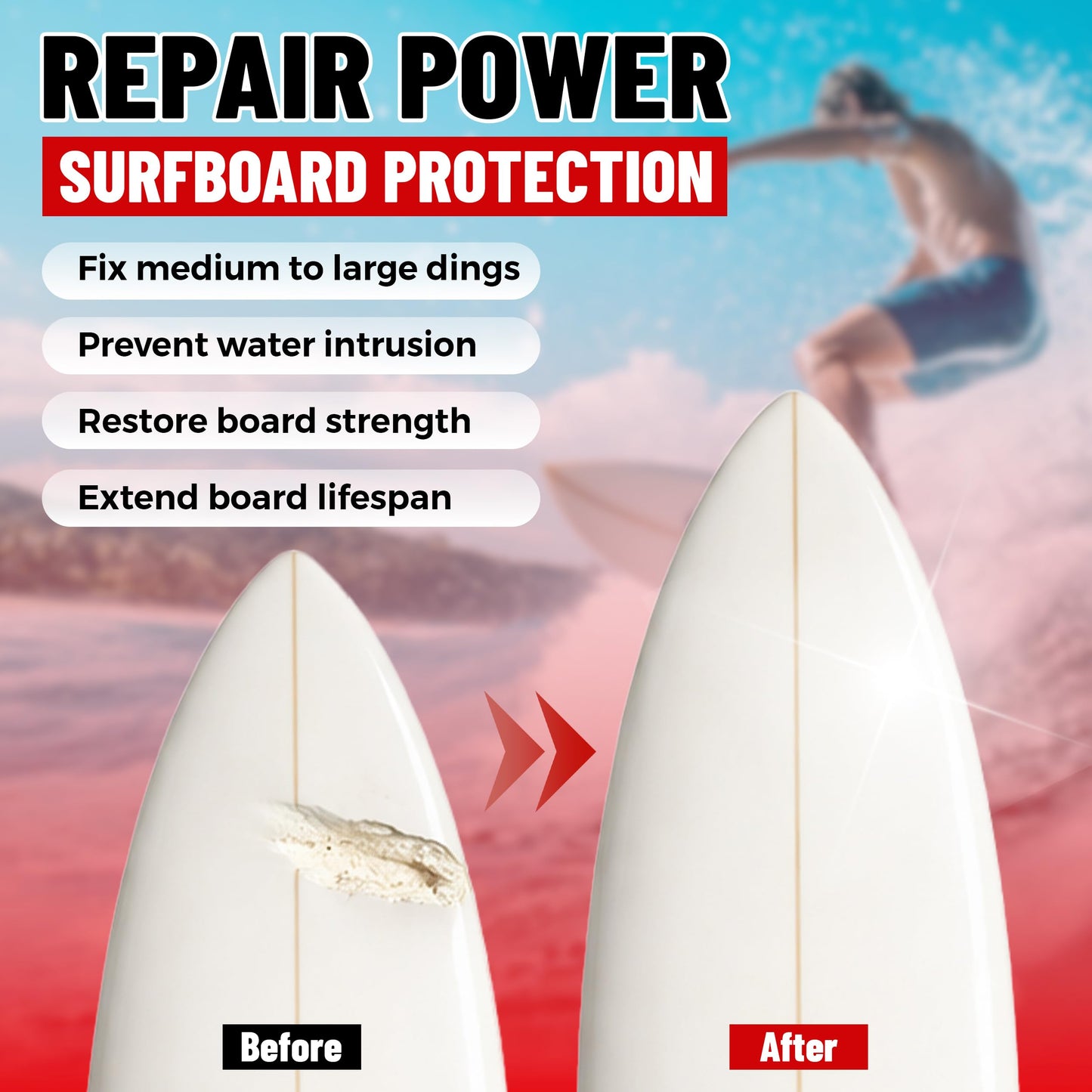 4 Oz All Super - Epoxy Polyester Resin for Surfboard Fiberglass Repair Kit