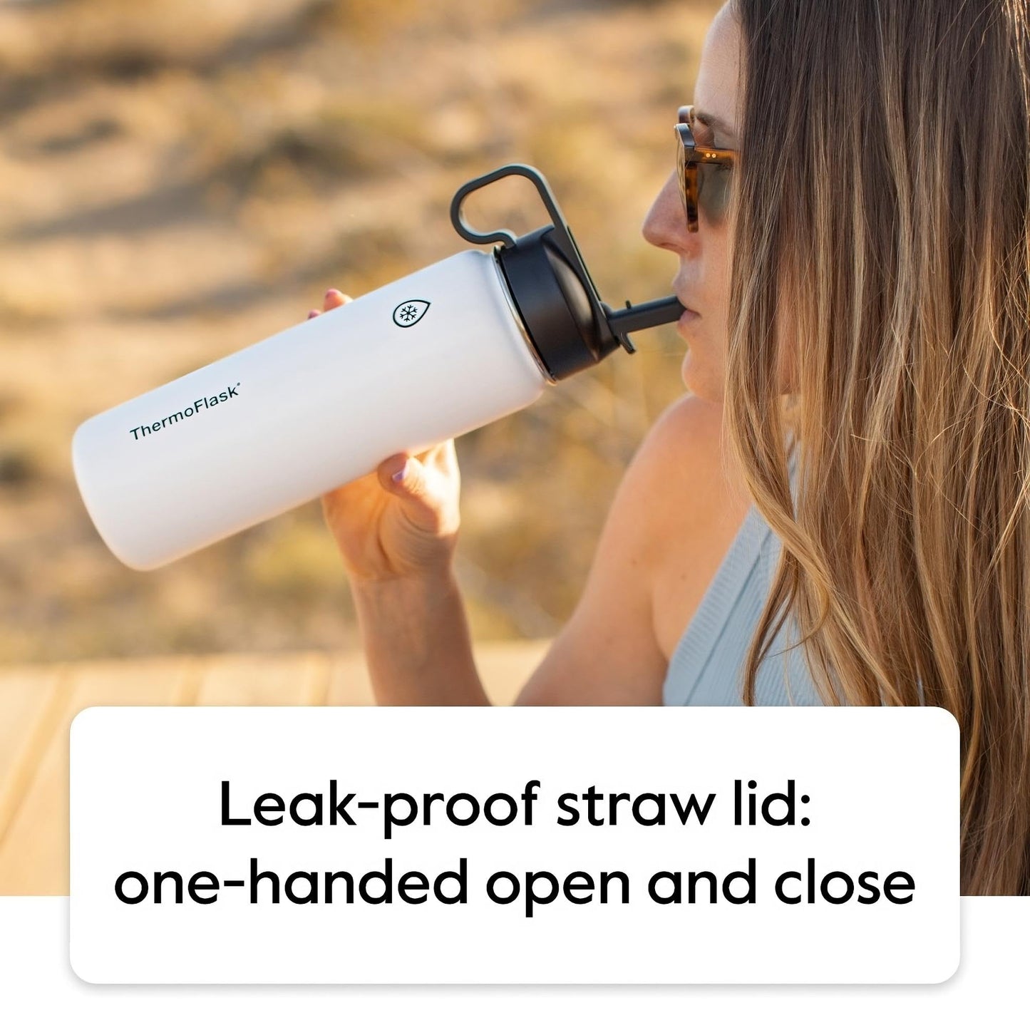 ThermoFlask Stainless Steel Water Bottles 2-Pack - Double-Wall Vacuum Insulated 24 oz BPA-Free Spout Lids - Keeps Drinks Cold 24 Hrs, Hot 12 Hrs - Leakproof, Dishwasher Safe, White/Coral