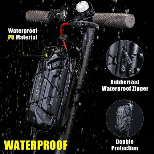 CHICLEW Electric Scooter Bag Storage, Waterproof Scooter Storage Bag with Multicolor Drawstrings, 2L Capacity Scooters Handlebar Bag, Compatible with Scooters, Bikes, Segway Ninebot and NIU