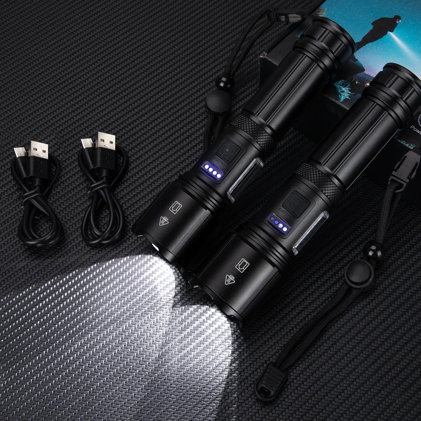 ECLINCO Flashlight Rechargeable 990,000 High Lumens, 3 Pack Led Flash Lights with 5 Modes, Waterproof Handheld Linterna for Camping, Home, Outdoor (2)