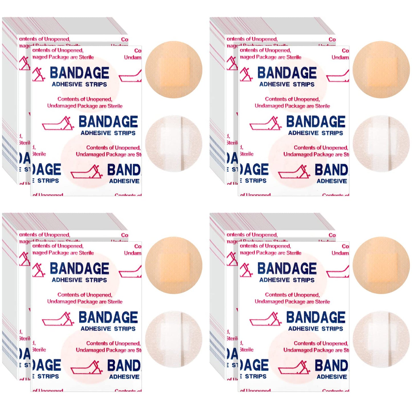 Sosation 400 Pcs Adhesive Spot Bandage Flex Fabric Adhesive Bandages 0.87 Inch Diameter Round Swathe with Non Stick Pad