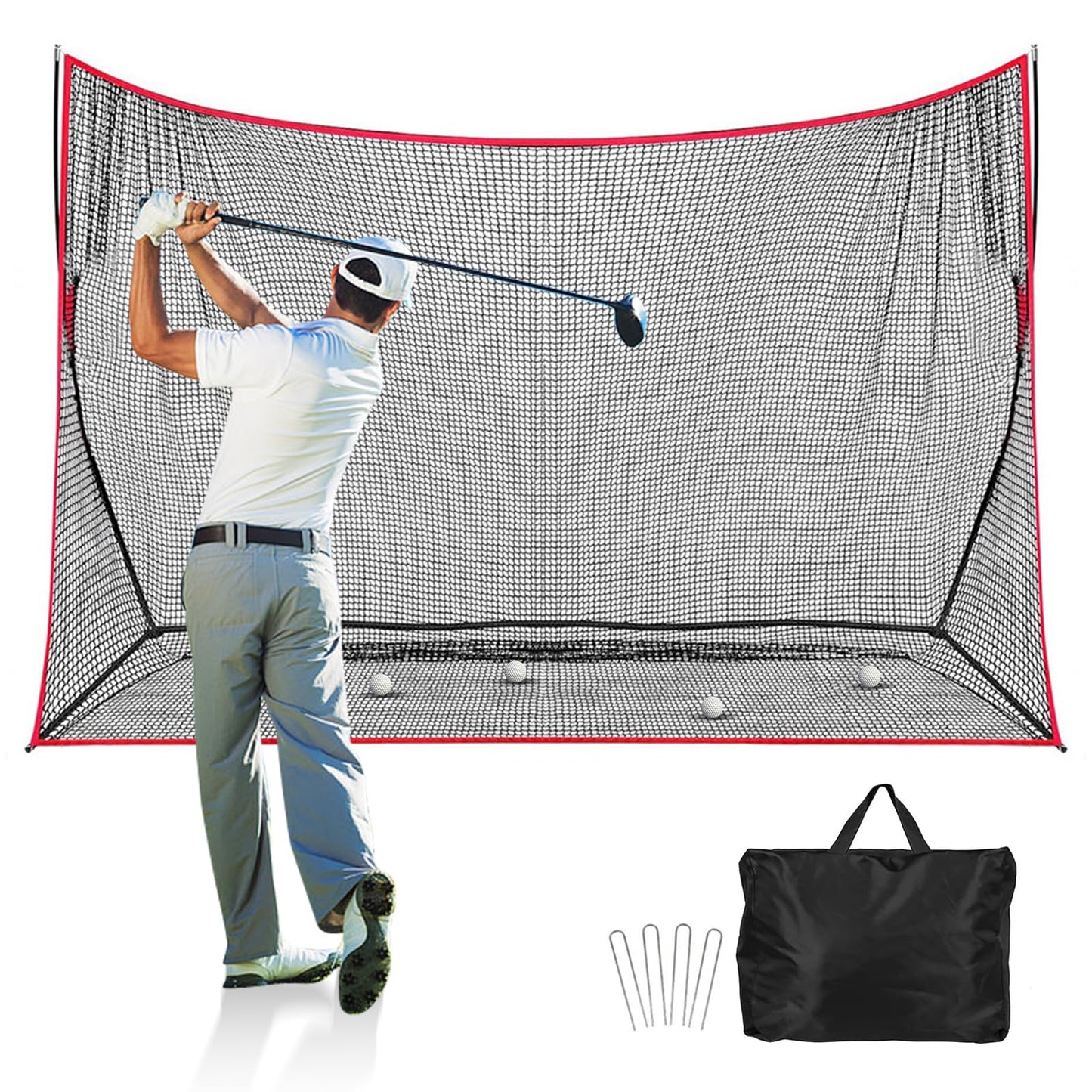 10 x 7ft Golf Net for Hitting, Chipping, Driving Training, Heavy Duty Golf Practice Net for Indoor, Backyard, Garage