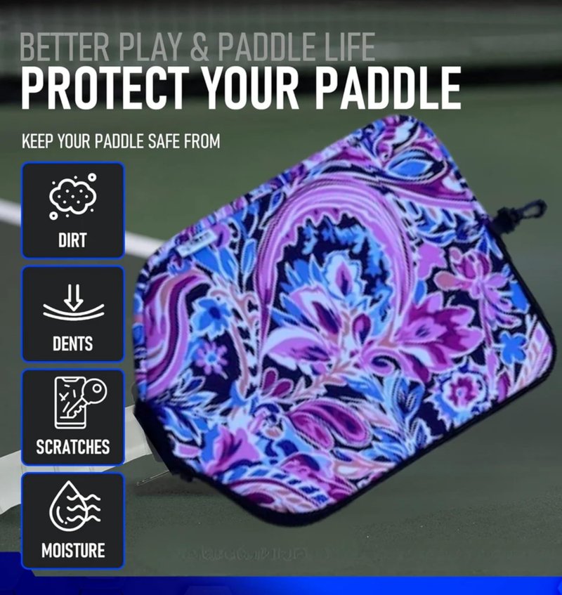 born to rally Pickleball Paddle Cover – Nylon Pickleball Paddle Case for Standard Paddles, Lightweight & Protective Accessory for Players & Fans (Purple)