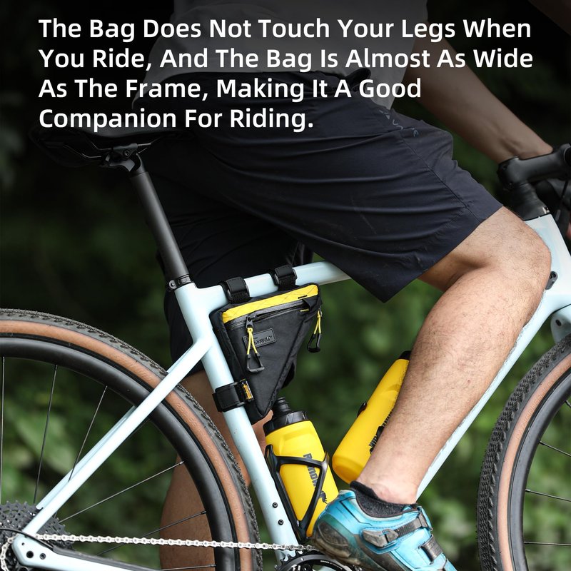 Rhinowalk Bike Frame Bag Waterproof Bike Triangle Bag 0.9L Bicycle Pouch Under Tube Bag Professional Cycling Accessories(S)-Black＆Yellow