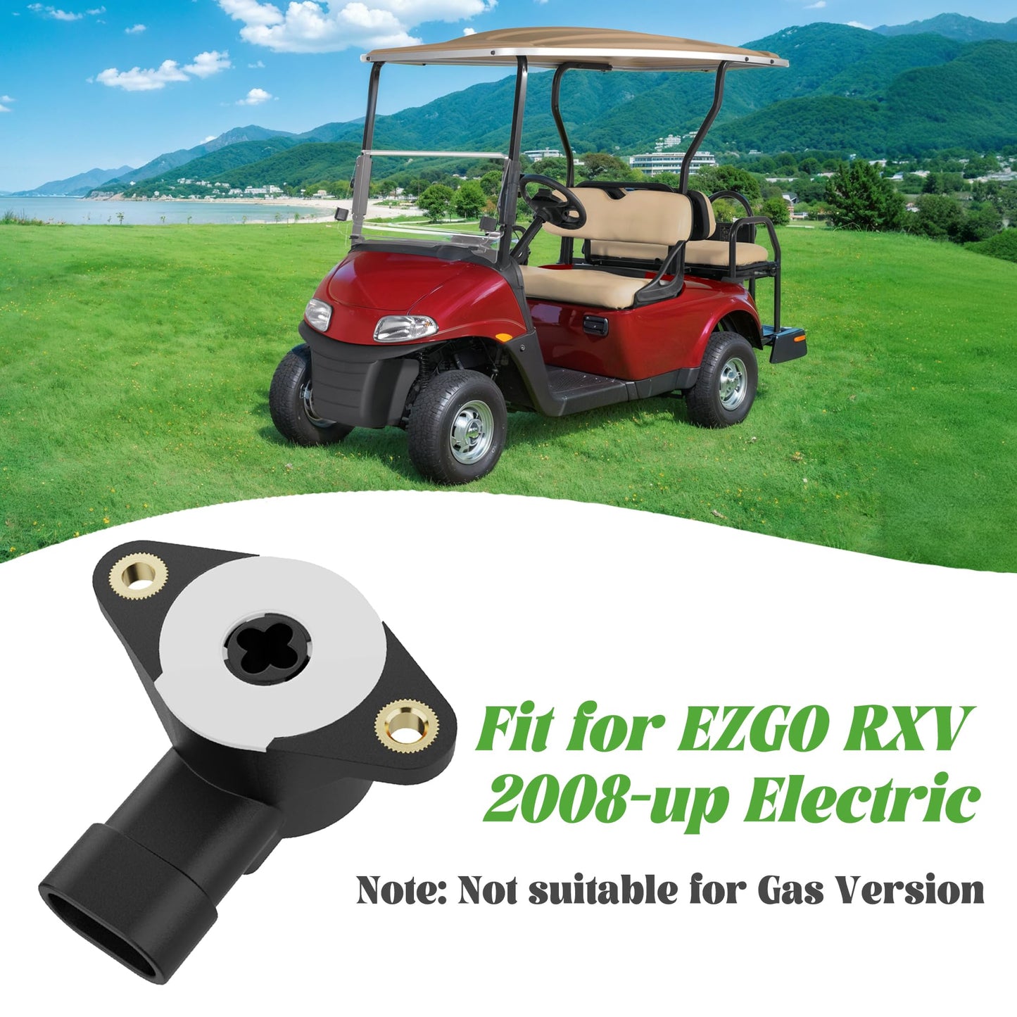 10L0L Golf Cart Accelerator and Brake Pedal Rotary Position Sensor Compatible with EZGO RXV 2008-Up Electric Golf Cart Models, OEM# 600019