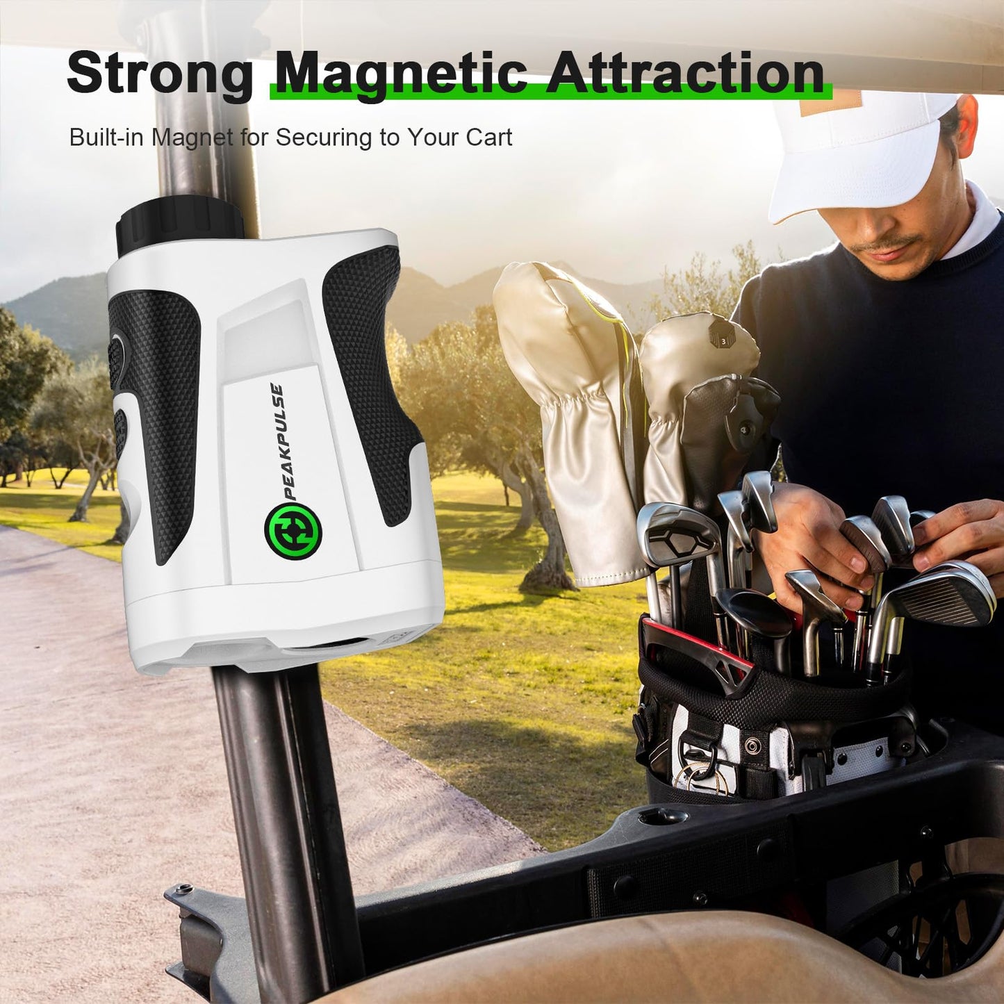 PEAKPULSE 1200 Yds Golf Rangefinder Easy to Clean Slope Magnet Rechargeable 6X Magnification Distance Range Finders Flag Pin Locked Vibration Golfer Gifts Accessories